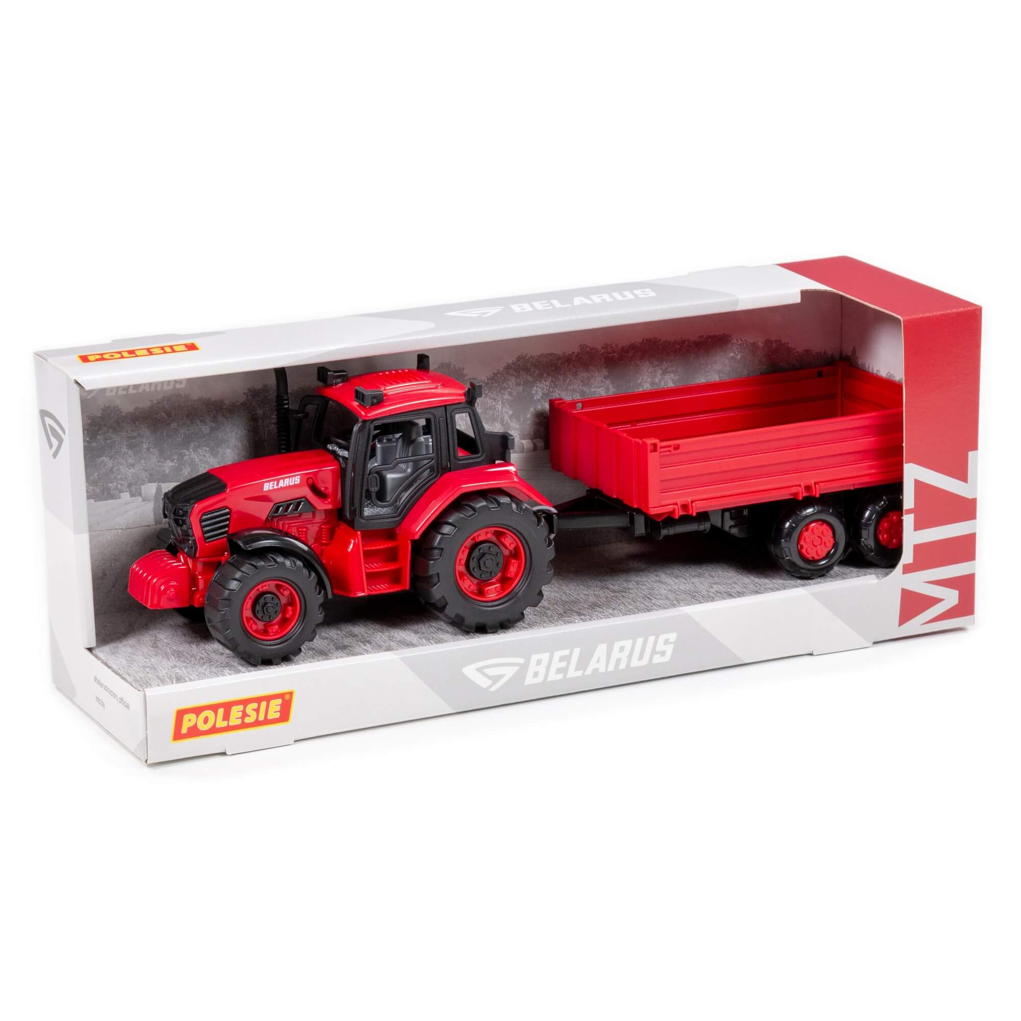 Dečija igračka traktor sa prikolicom crveni 395x125x175 Polesie