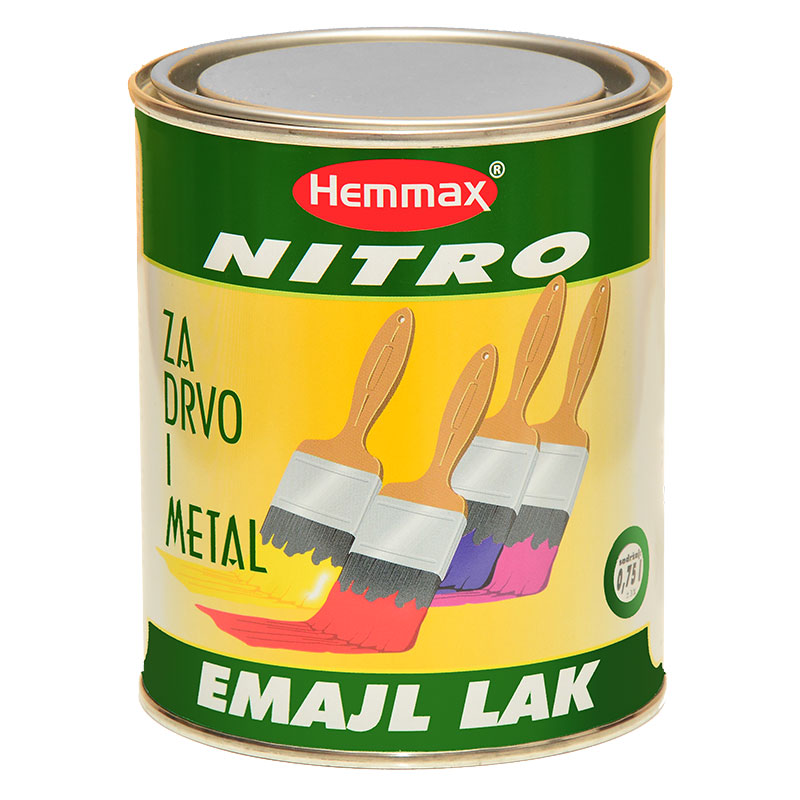 Hemmax Nitro emajl lak za drvo i metal 0.75l tr. Nevena