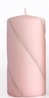 Sveća Bolero mat puder roza fi 7x10cm Artman
