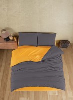 Posteljina Ranforce za francuski krevet žuta/siva Colours of life