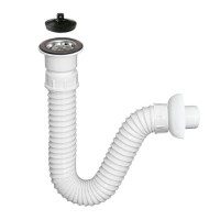 Fleksibilni sifon za lavabo jednodelni sa čepom i rozetnom Texoflex